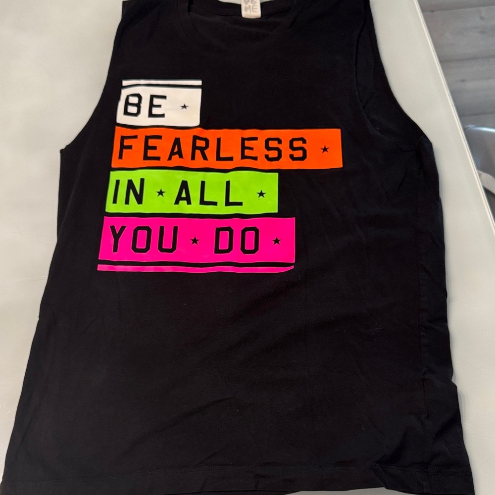 Unisex Black Graphic Tank Top xs/s